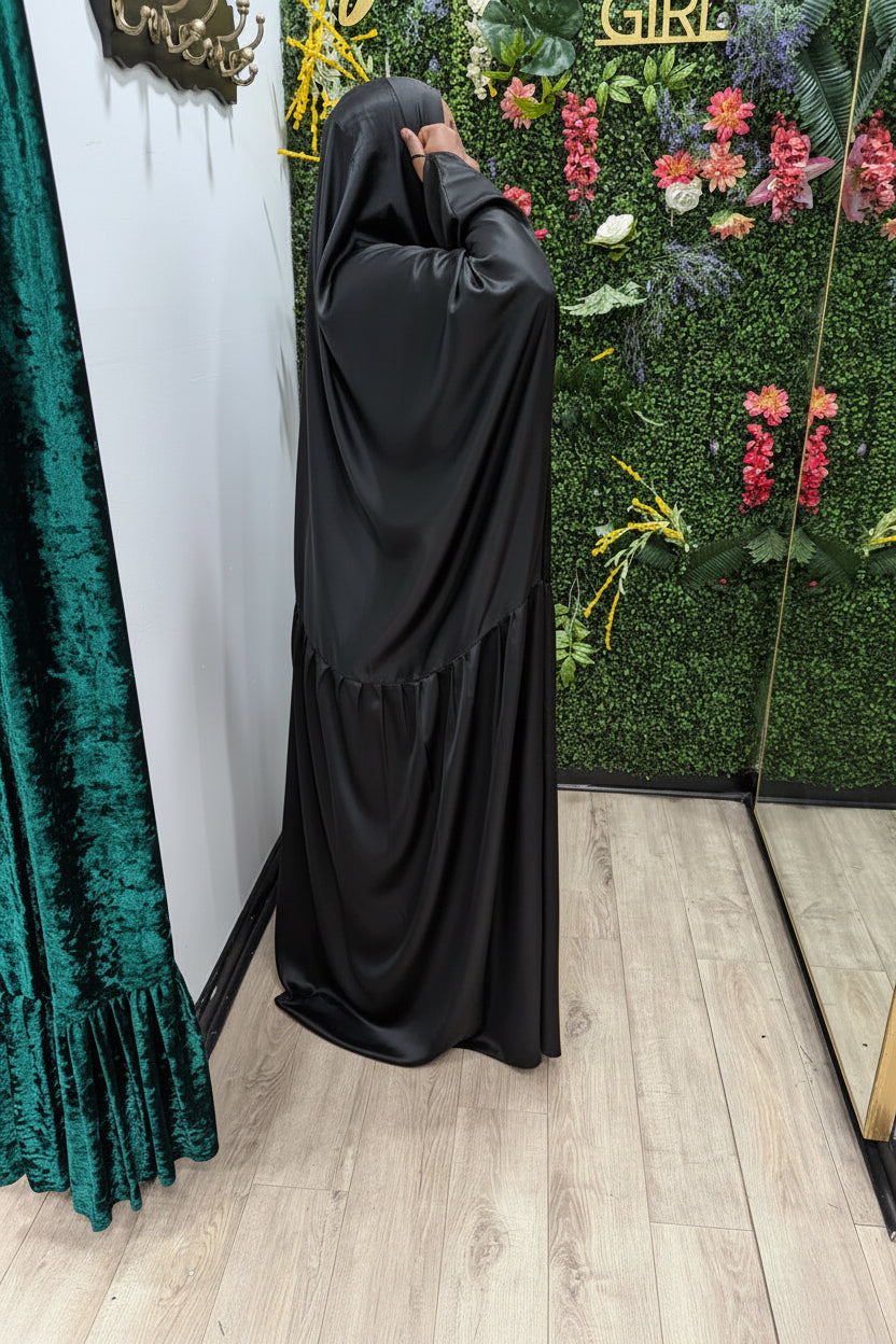 Satin Pleated Overhead( Black)
