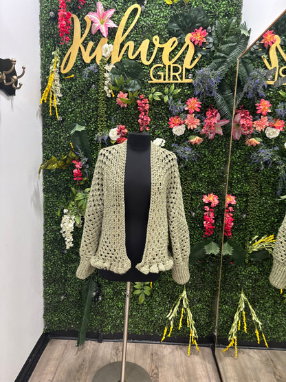 Bing Ruffle Crochet Cardigan