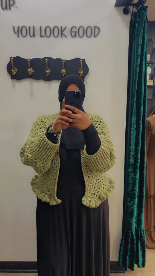 Bing Ruffle Crochet Cardigan